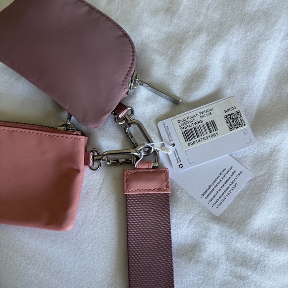 63-65 Lululemon Dual Pouch Wristlet - Pink Pastel/Twilight Rose - Picture 4 of 5